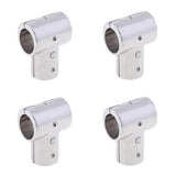 Maxbell 4Pcs 25mm Boat Handrail Fitting 90 Degree Tee 3 Way - 316 Stainless Steel