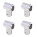 Maxbell 4Pcs 25mm Boat Handrail Fitting 90 Degree Tee 3 Way - 316 Stainless Steel