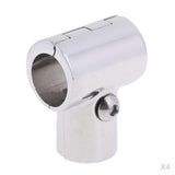 Maxbell 4Pcs 25mm Boat Handrail Fitting 90 Degree Tee 3 Way - 316 Stainless Steel