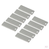 Maxbell 20 Pieces Metal Rectangle Shape Blank Stamping Charms Tags Necklace Pendants