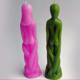 Maxbell 2 Pieces Men Women Shape Candle Mould Soap Mold for Candle Making DIY Craft