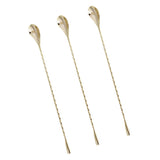 Maxbell 3pcs Stainless Steel Muddler Threaded Stirring Cocktail Spoon Bar Tools