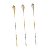Maxbell 3pcs Stainless Steel Muddler Threaded Stirring Cocktail Spoon Bar Tools