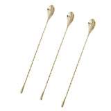 Maxbell 3pcs Stainless Steel Muddler Threaded Stirring Cocktail Spoon Bar Tools