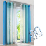 Maxbell 2 Pcs Voile Sheer Window Curtain Panel Total Width 280cm Size XL