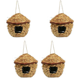 Maxbell 4x Grass House 12cm Handwoven Straw Bird Nest Hatching Breeding Grass Cave