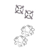 Maxbell 2 Pairs Non-piercing Stainless Steel Adjustable Screw Flower Nipple Shield
