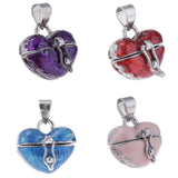 Maxbell 4 Pieces Locket Heart Cremation Keepsake Urn Pendant Human Pet Memorial