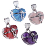 Maxbell 4 Pieces Locket Heart Cremation Keepsake Urn Pendant Human Pet Memorial