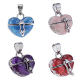 Maxbell 4 Pieces Locket Heart Cremation Keepsake Urn Pendant Human Pet Memorial