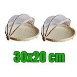 Maxbell 2 Pcs Bamboo Tent Basket Serving Food Outdoor Picnic Pop Up Round_S