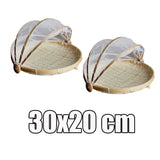 Maxbell 2 Pcs Bamboo Tent Basket Serving Food Outdoor Picnic Pop Up Round_S