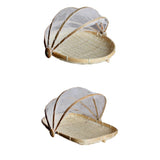 Maxbell 2pcs Bamboo Tent Basket Serving Food Outdoor Picnic Pop Up Mesh Net Cover S