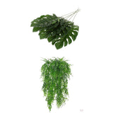 Maxbell 7Pcs Artificial Weeping Ivy Vine Monstera Leaves Hanging Decor