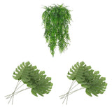 Maxbell 7Pcs Artificial Weeping Ivy Vine Monstera Leaves Hanging Decor