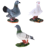 Maxbell 3Pcs Animal Garden Sculpture Resin Dove Home Craft Ornament Dove Decor