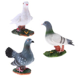 Maxbell 3Pcs Animal Garden Sculpture Resin Dove Home Craft Ornament Dove Decor