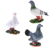 Maxbell 3Pcs Animal Garden Sculpture Resin Dove Home Craft Ornament Dove Decor