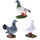 Maxbell 3Pcs Animal Garden Sculpture Resin Dove Home Craft Ornament Dove Decor