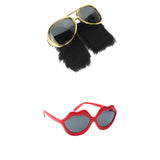 Maxbell 2 Novelty Red Lips Sunglasses Beard Glasses 70s Disco Costume
