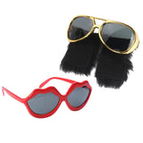 Maxbell 2 Novelty Red Lips Sunglasses Beard Glasses 70s Disco Costume