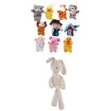 Maxbell Old MacDonald Farm Animals Finger Puppets 10pcs+Kids Baby Plush Toys Bunny