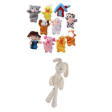 Maxbell Old MacDonald Farm Animals Finger Puppets 10pcs+Kids Baby Plush Toys Bunny