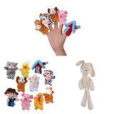 Maxbell Old MacDonald Farm Animals Finger Puppets 10pcs+Kids Baby Plush Toys Bunny
