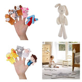 Maxbell Old MacDonald Farm Animals Finger Puppets 10pcs+Kids Baby Plush Toys Bunny