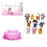 Maxbell Foldable Baby Mosquito Bed Tent+Old MacDonald Farm Animals Finger Puppets