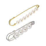 Maxbell 2 Pieces Luxury Imitation Pearls Safety Pin Brooch for Scarf Gown Hijab cLIP