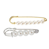 Maxbell 2 Pieces Luxury Imitation Pearls Safety Pin Brooch for Scarf Gown Hijab cLIP
