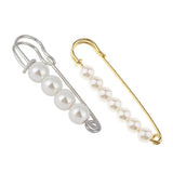 Maxbell 2 Pieces Luxury Imitation Pearls Safety Pin Brooch for Scarf Gown Hijab cLIP