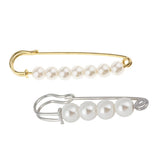 Maxbell 2 Pieces Luxury Imitation Pearls Safety Pin Brooch for Scarf Gown Hijab cLIP