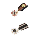 Maxbell 2 Pieces Fabric Medal Pendant Badge Men Women Cospaly Uniform Brooch Pin