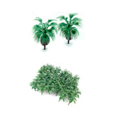 Maxbell Mini Model Bottle Palm Trees Model Ground Cover Grass With Crushed Leaves