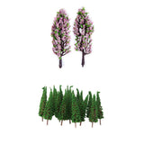 Maxbell Model Trees w/ Pink and Green Flowers Pagoda Trees Train Railroad Scenery