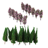 Maxbell Model Trees w/ Pink and Green Flowers Pagoda Trees Train Railroad Scenery