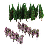Maxbell Model Trees w/ Pink and Green Flowers Pagoda Trees Train Railroad Scenery