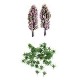 Maxbell Model Trees w/ Flowers and Model Sword Grass Scenery Landscape Accessories