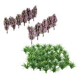 Maxbell Model Trees w/ Flowers and Model Sword Grass Scenery Landscape Accessories