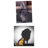 Maxbell 2 Set Cat Tiger Lion DIY 5D Diamond Painting Embroidery Cross Stitch Kit