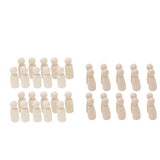 Maxbell 40 Pieces Male Female Wooden Peg Dolls Set DIY Art Craft Wedding Cake Topper