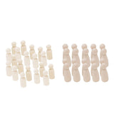 Maxbell 40 Pieces Male Female Wooden Peg Dolls Set DIY Art Craft Wedding Cake Topper