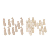Maxbell 40 Pieces Male Female Wooden Peg Dolls Set DIY Art Craft Wedding Cake Topper