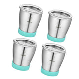 Maxbell 4pcs 300 ML Stainless Steel Cup Outdoor Coffee Tea Water Drinks Mug Green