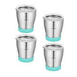 Maxbell 4pcs 300 ML Stainless Steel Cup Outdoor Coffee Tea Water Drinks Mug Green