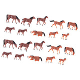 Maxbell 20 Pieces 1/87 HO Scale Painted Farm Animals Model Horse Train Layout Farm