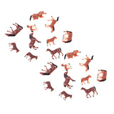 Maxbell 20 Pieces 1/87 HO Scale Painted Farm Animals Model Horse Train Layout Farm