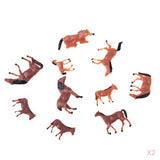 Maxbell 20 Pieces 1/87 HO Scale Painted Farm Animals Model Horse Train Layout Farm